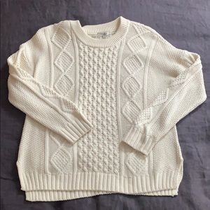 Madewell Cream Cableknit Sweater